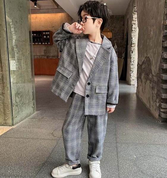 新作 　キッズ服　 コート+ロングパンツ　ズボン　スーツセットアップ★120－170CM　２色