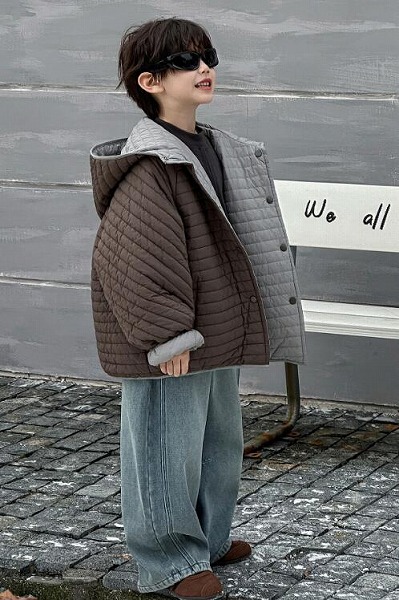 新作  キッズ服 TR 朦々たるトップス 綿服厚地の外套 両面着付ける上衣★90－160コマーシャル ２色