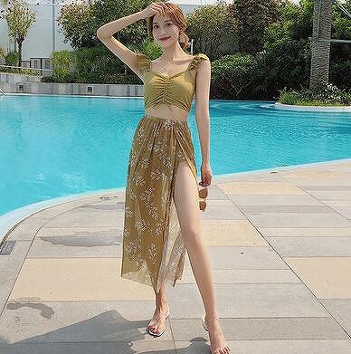新品 温泉 スリム エレガント女性 水着 温泉可 ビキニ