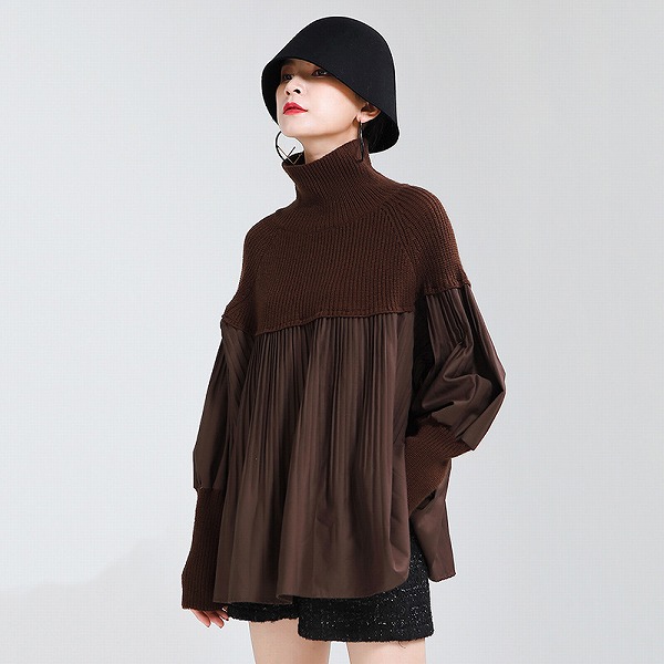 個人的特徴派ファッションオシャレニットうつり変わりハイネックトップスレディース通学通い 秋新作