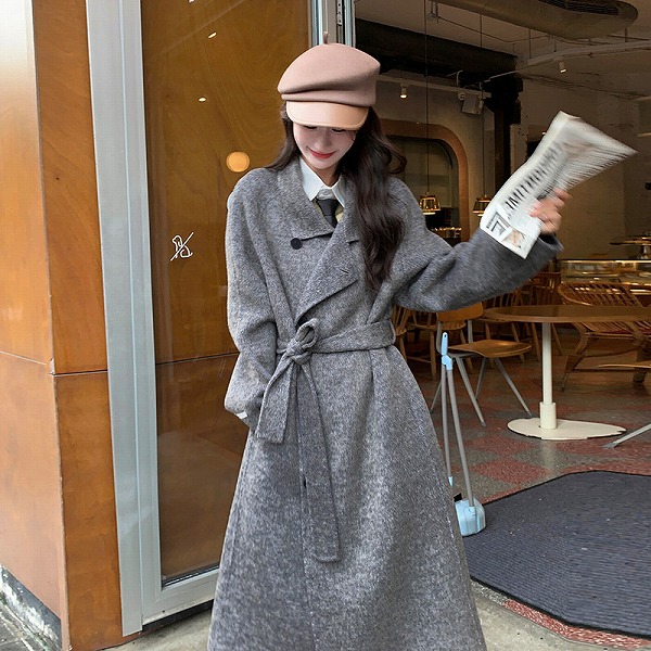 一般受け流行り物ロング両面カシミヤウールコート レディース 新作