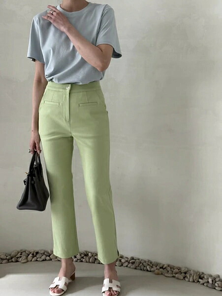 カラーストレッチストレートパンツ
