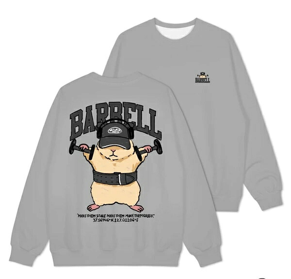 BARBELLハムスターイラストトレーナー