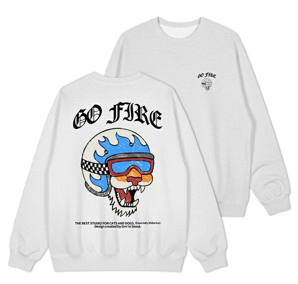 GO FIRE タイガーイラストトレーナー