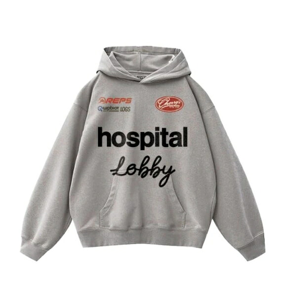 hospitalウォッシングヘビーフードパーカー