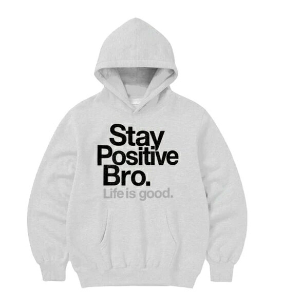 Stay Positiveヘビーフードパーカー