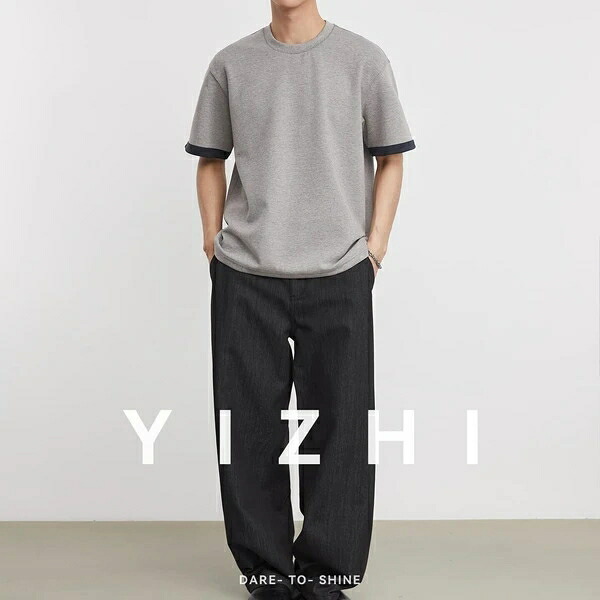 夏新作 Tシャツ メンズ クルーネック 半袖 ゆったり ミニマル インナー トップス ドロップショルダー 無地 コットン混 ベーシック カジュアル きれいめ 快適 普段着 部屋着 休日 20代 30代 40代 M L XL 2XL 3XL｜ドレミファソラ・ねこ