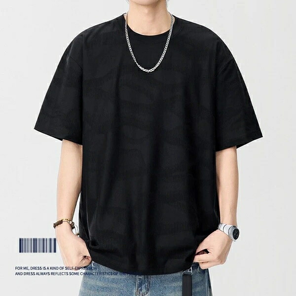 春夏新作 Tシャツ メンズ アメリカン ゆったり 通勤 半袖 インナー トップス トップス。程よいゆとりで快適な着心地。オフィスカジュアルや休日スタイルにも活躍。シンプルで合わせやすい定番アイテム。コットン混素材で春夏に最適。|ドレミファソラ・ねこ