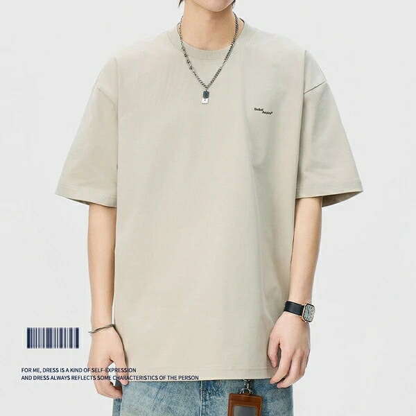 夏新作 Tシャツ メンズ 半袖 プリント ゆったり インナー トップス クールタッチ 機能性素材 サラサラ 快適 カジュアル デニム チノパン M L XL 2XL 3XL 4XL シロ アンズ パープル ネイビー クロ コットン ポリエステル|ドレミファソラ・ねこ