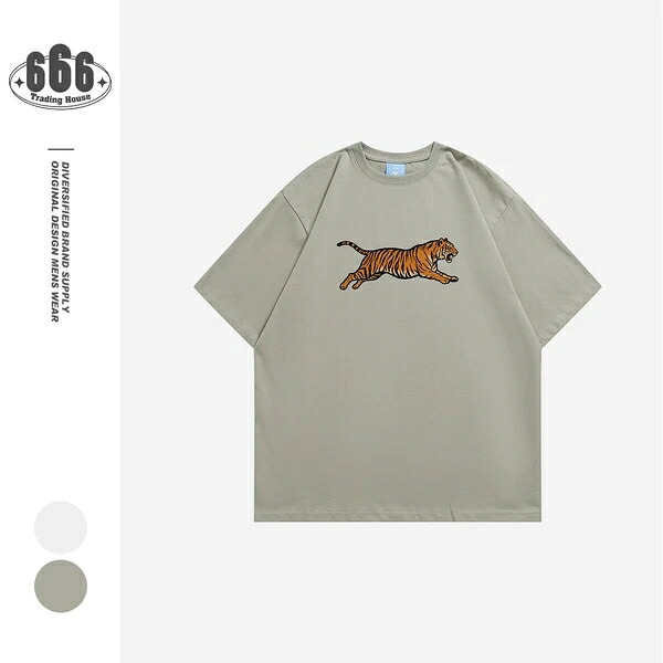春夏新作 メンズ トップス Tシャツ 半袖 タイガープリント ゆったり レトロ カジュアル 日系 トラ柄 アニマル柄 グラフィックTシャツ オーバーサイズ ドロップショルダー メンズファッション ストリート系 韓国風 アメカジ アウトドア|ドレミファソラ・ねこ