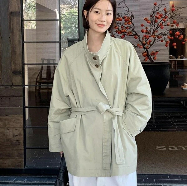 トップス レディース トレンチコート ジャケット 長袖 2色 韓国風 春新作 通勤 お出かけ 膝丈 ゆったり カジュアル きれいめ おしゃれ 大人女子 大人可愛い 20代 30代 40代 50代 上品 高見え 着痩せ 着回し 旬顔 トレンド|ドレミファソラ・ねこ