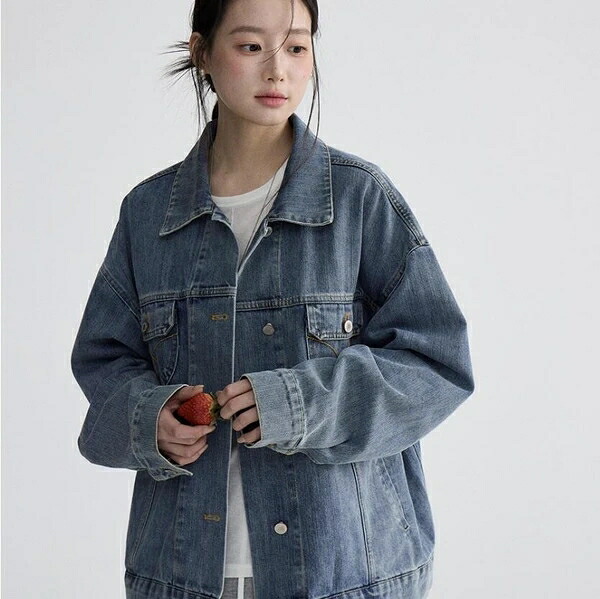 トップス レディース 厚地の外套 ジーンズ上衣 レトロ 長袖 春新作