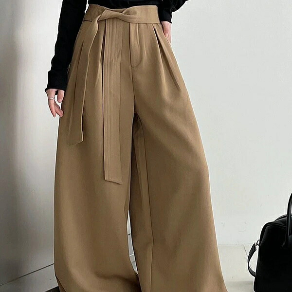 レディース ボトムス ワイドパンツ スラックス ゆるい ロング丈 日系 3色 春新作 レディス ファッション ゆったりシルエット カジュアル きれいめ 大人女子 トレンド 快適 春コーデ お洒落 上品 着回し 楽ちん 体型カバー 通勤 通学｜ドレミファソラ・ねこ