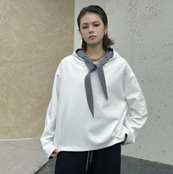 トップス レディース Tシャツ プルオーバー 仮二点 3色 長袖 韓国風 秋冬新作