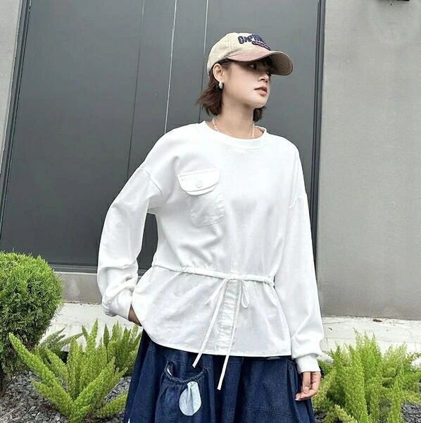 トップス レディース シャツ Tシャツ プルオーバー 無地 3色 長袖 韓国風 秋新作