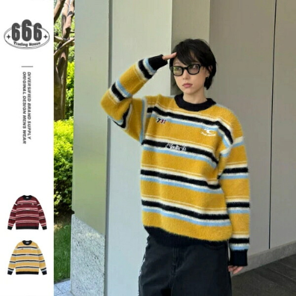 秋冬新作 メンズ 縞模様 二人組 ゆったり プルオーバー ルーズフィット 長袖 心地よい