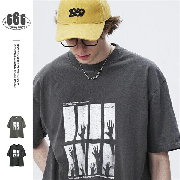 春夏新作 Tシャツ 韓国風 メンズ プリント男女通用 ペアルックトップス 半袖|ドレミファソラ・ねこ