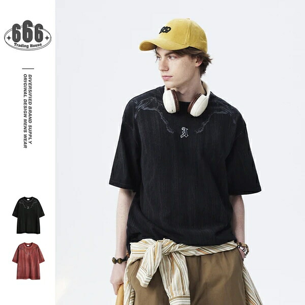 春夏新作 Tシャツ 韓国風 メンズ 男女通用 ペアルックトップス 半袖 ヴィンテージ|ドレミファソラ・ねこ