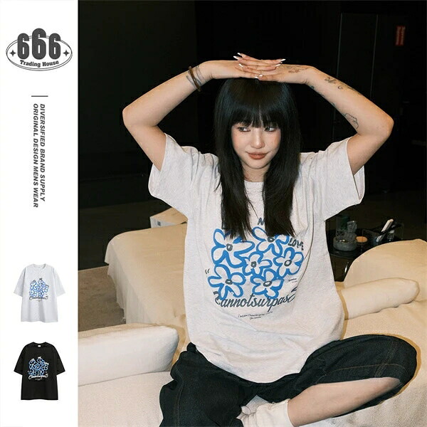 プリント 韓国風 メンズ 男女通用 ペアルック スポーツ Tシャツ トップス 半袖 春夏新作|ドレミファソラ・ねこ