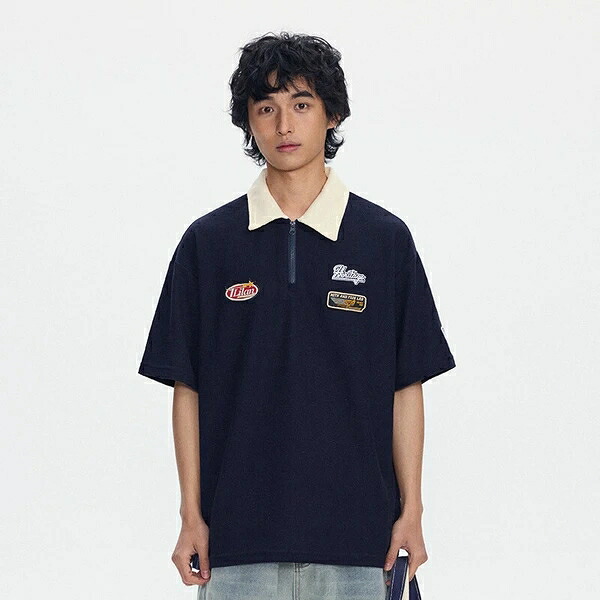 スポーツシャツ 刺しゅう メンズ 男 トップス 半袖 春夏新作 日系 レトロ 有りの実ルック 男女通じる