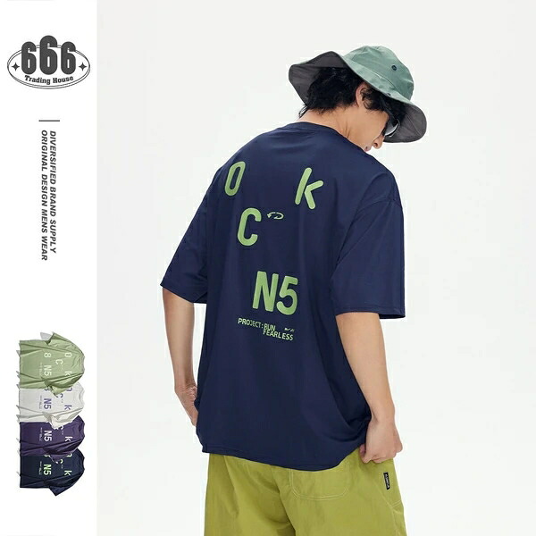 メンズ 男 スポーツ Tシャツ トップス 半袖 春夏新作 カジュアル 韓国風 字母 速乾|ドレミファソラ・ねこ