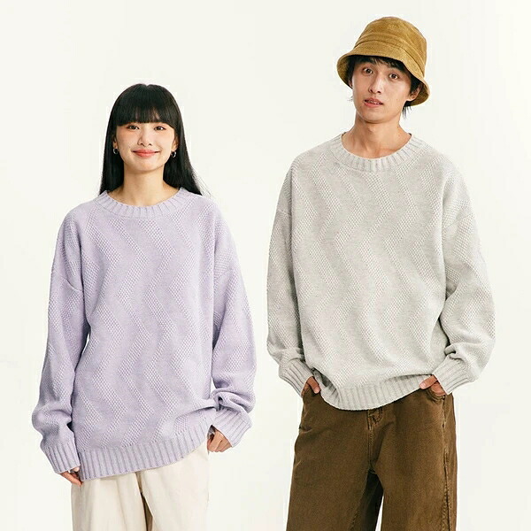 無地 メンズ 秋新作 長袖 保温 ペアルックトップス 男女生きる プルオーバー 編み物