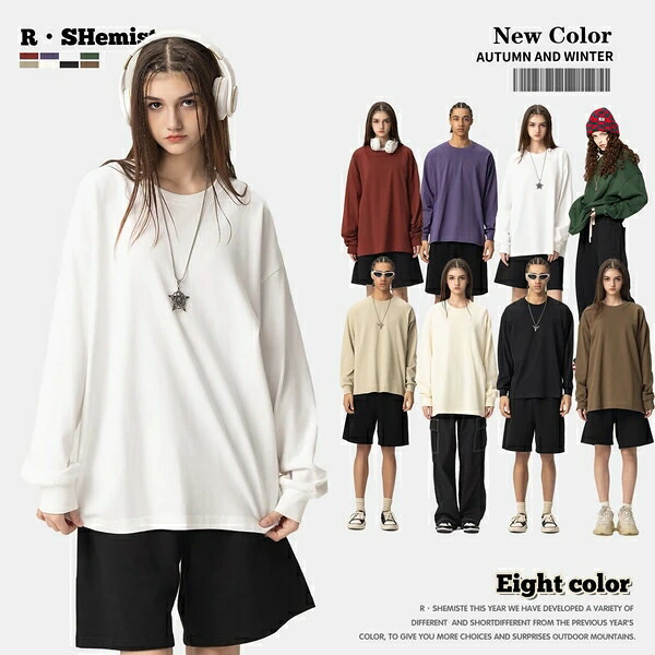 パーカートップス 男女通用 秋新作 長袖 メンズ Tシャツ 無地|ドレミファソラ・ねこ