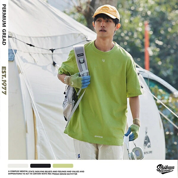 メンズ 半袖 Tシャツ トッブス ルーズ 春夏新作 字母 カジュアル 無地 男女通用|ドレミファソラ・ねこ