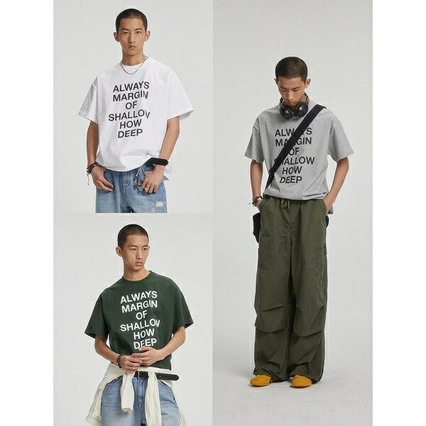 メンズ 半袖 Tシャツ トッブス 春夏新作 字母プリント カジュアル 欧米風 ラウンドネック