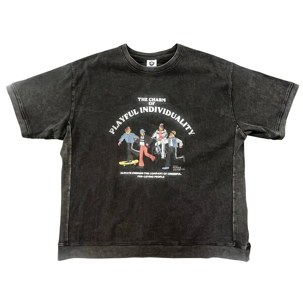 ★展示会大好評★ヴィンテージ加工スウェットTシャツ（3月納品)【春夏新作商品】｜ドレミファソラ・ねこ