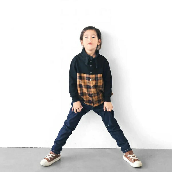 【日本製】岡山県　倉敷ジーンズ　L.COPECK デニム立体裁断パンツ（100-160cm）C0033A｜ドレミファソラ・ねこ