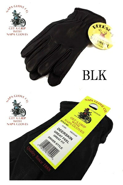 815 NAPAGLOVE BLK DEERSKIN DRIVER 22019|ドレミファソラ・ねこ