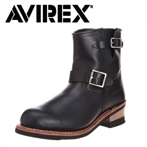 送料無料 【 AVIREX　アビレックス　HORNET　ホーネット　ライダースブーツ　ブラック　AV2225　22～29cm】 アヴィレックス　ミッドカット　バイク　革　ミリタリー　防止　ライダーブーツ　チェンジパッド　ライディング　バイク用品　牛革　バイカー　ブーツ｜PIRATES SHOP 店