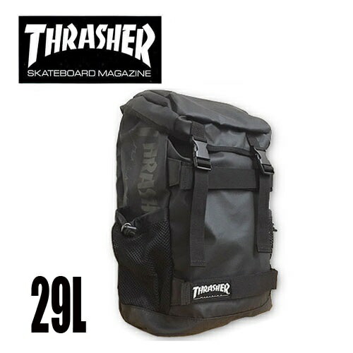 21公式店舗 Thrasher スラッシャー バックパック リュック Thrpn 00 スケートボード装着可 ダブルベルト サイドメッシュポケット付き Pu Coat デイバッグ リュックサック 男女兼用 Maglogo マグロゴ スケートブランド 高速配送