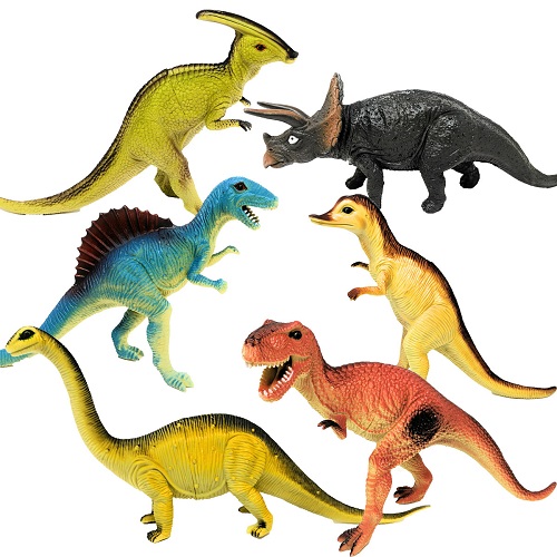 【New　リアル　恐竜　フィギュア　6体セット　G】人形　ジオラマ　置物　ティラノサウルス　トリケラトプス　スピノサウルス　ヴェロキラプトル　パキケファロサウルス　ステゴサウルス　アンキロサウルス　ブラキオサウルス　スーパーサウルス