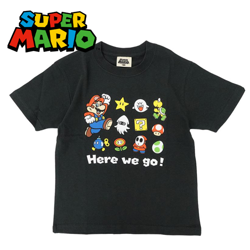 【楽天市場】FP【SUPER MARIO キッズ マリオ & ルイージ Tシャツ BK 110cm 130cm】キノコ スーパーマリオ ブラザーズ  吸水速乾 抗菌 防蚊 サイズ 男児 女児 男の子 小学生 キャラクター グッズ 雑貨 アパレル 服 ヨッシー ワンダー オデッセイ 子ども  switch ...