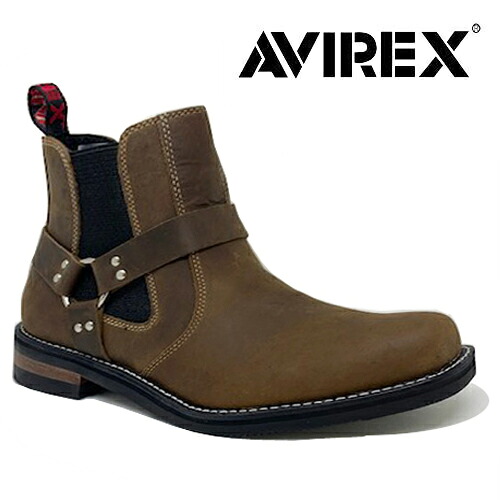 送料無料 【 AVIREX　DESTROYER　ライダースブーツ　ブラウン　AV2710-02 】 アヴィレックス　ミッドカット　バイク　革　ミリタリー　防止　ライダーブーツ　チェンジパッド　バックルブーツ　バイク用品　バイカー　デザートブーツ　アビレックス　ブランド　豚鼻｜PIRATES SHOP 店