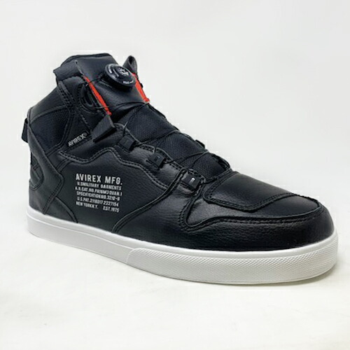 最適な材料 Avirex Dictator リール スニーカー Av2278 02 Black フリーロック アヴィレックス ブランド 紳士 婦人 ユニセックス メンズ バイカー シューズ フィット ダイヤルアップ 調節 可能 ダイヤル式 ワイヤー リール式 ひもなし アビレックス 安いそれに目立つ