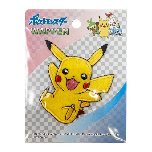 名札付けワッペン★ピカチュウ★ Pokemon ピカチュウ ポケモン 名札付け ワッペン 刺繍 アイロン