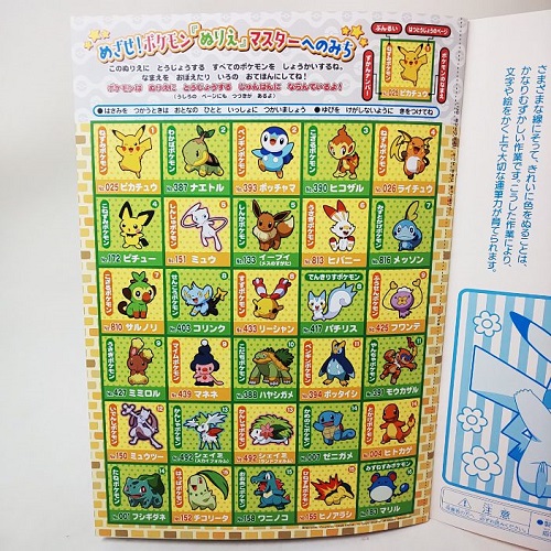 Em ポケットモンスター ポケモン紹介付き 知育プリント 日本製 ぬりえ 知育玩具 ぬり絵 塗り絵 色塗り 塗絵 知育教材 文房具 文具