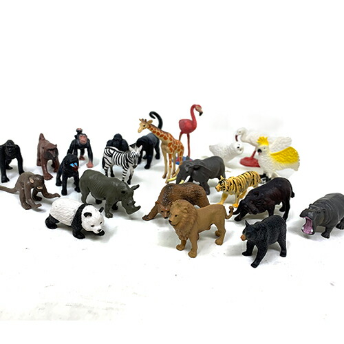 【ミニフィギュアコレクションワイルドライフ22体セット】アニマルライオントラパンダゴリラゾウキリンクマシマウマサイ人形飾り模型おもちゃ動物グッズリアルフィギュア動物園ミニチュア大きいジオラマ猿サル
