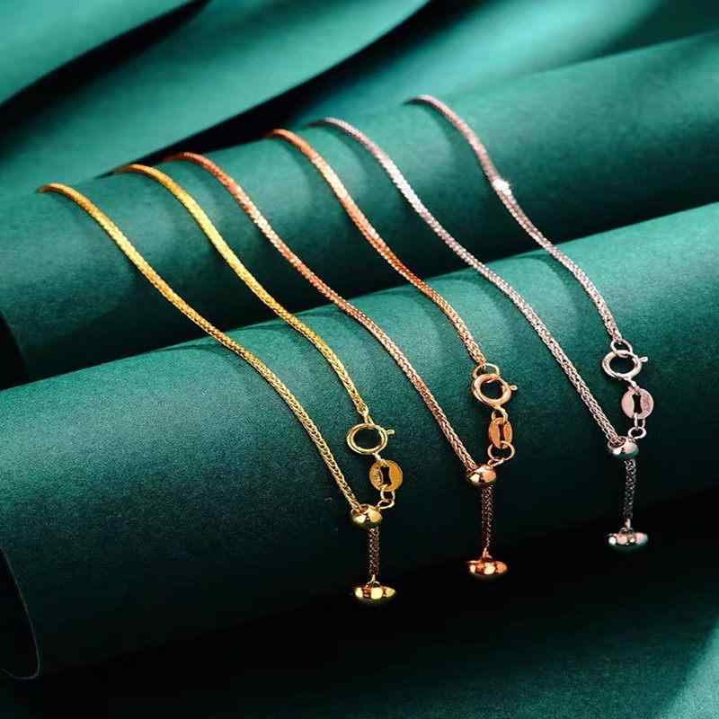 ネックレス 女性用 18K ローズゴールド ハート型 鎖骨チェーン 調整可能 伸縮 シンプルチェーン 高級感 ゴールド素材 華奢シルエット 日常使い