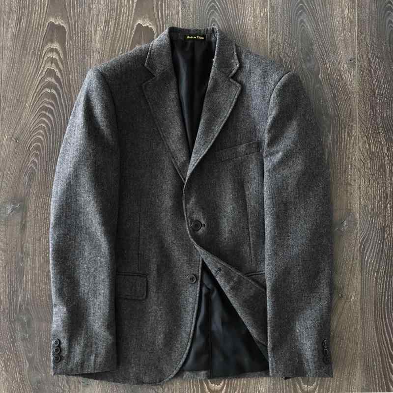 メンズ 流行り物 服 用 オシャレ 分かりやすい 成年者 かっこいい 途轍も無い大きさ 表どおり 成人男性服 杉綾模様 ツィード 毛糸 原料品 か細い レトロ 背広 上衣 窈窕たる絵図面 休み日や商行為に至適な多役立つこと上衣