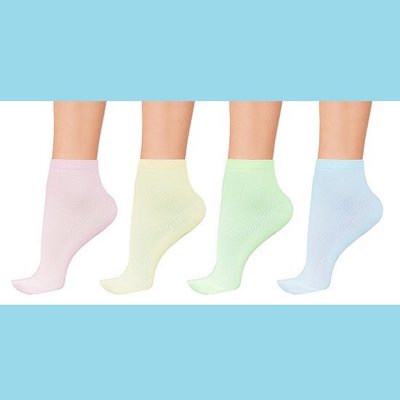 締め付けない爽やか涼感ソックス4色組