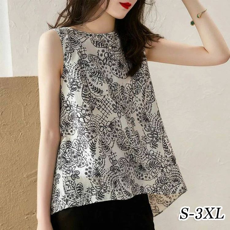 楽天市場】全3color！裾ゴム入り 花柄ブラウス レディース