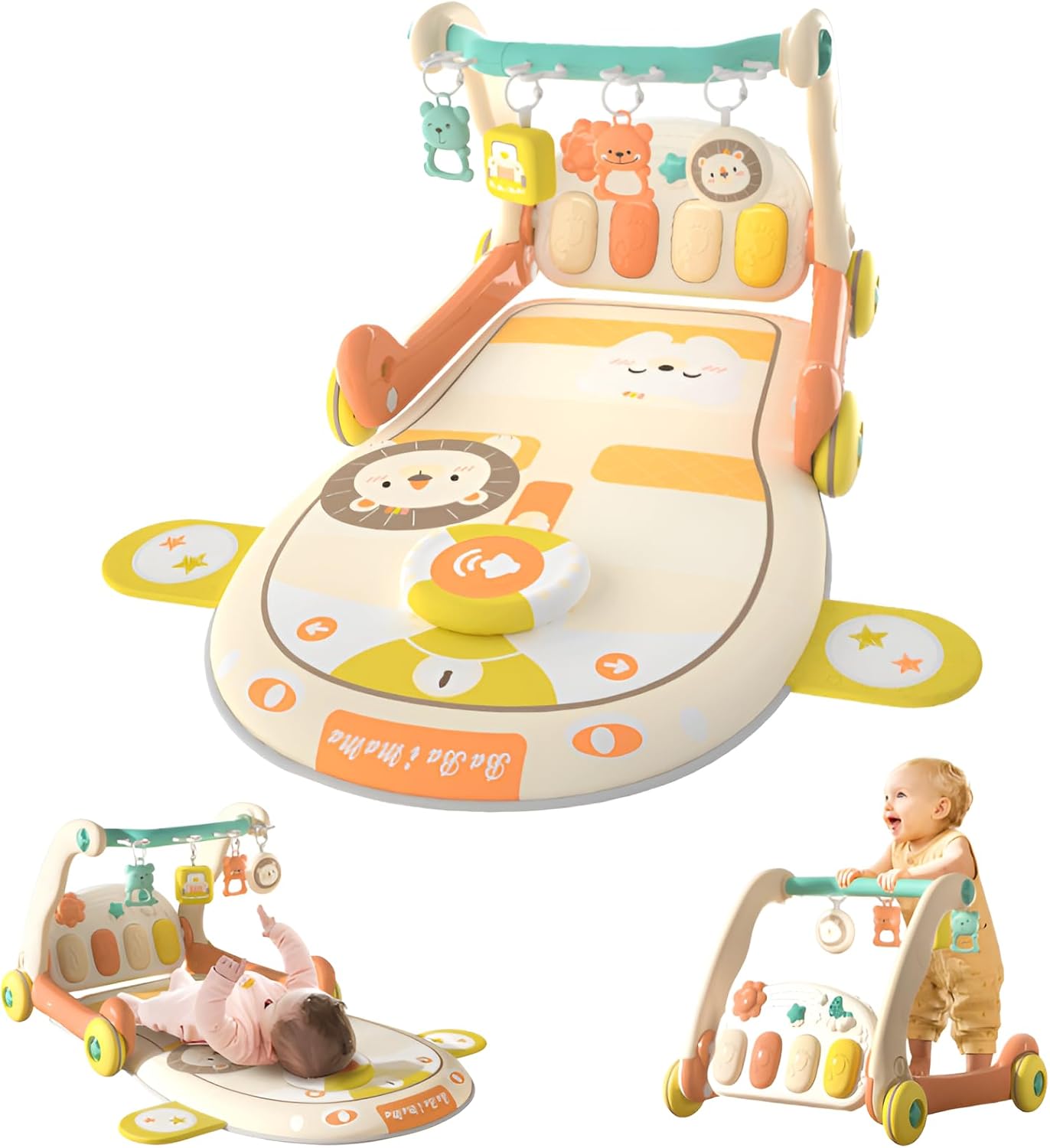 知育 感覚が育つ あんよでキック コンパクト 折りたたみ ピアノプレイジム 室内遊具 押し車 プレイジム＆ウォーカー