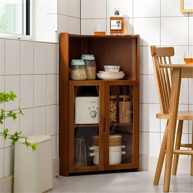 三角収納食器棚 コーナーキャビネット コーナー収納キャビネット多機能食器収納 食器収納棚キャビネッ食器収納棚トキッチンラッ