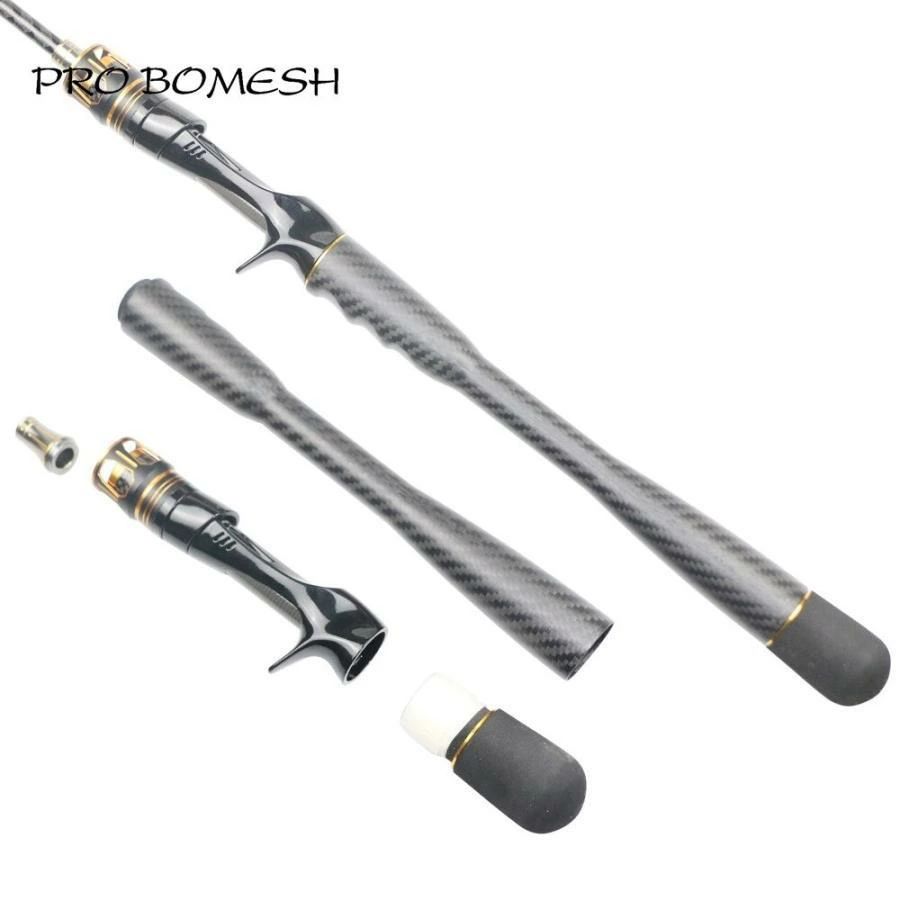 1セット 77g カーボンファイバーテーパーグリップ キャスティングリールシートハンドルキット DIY 釣り竿アクセサリー