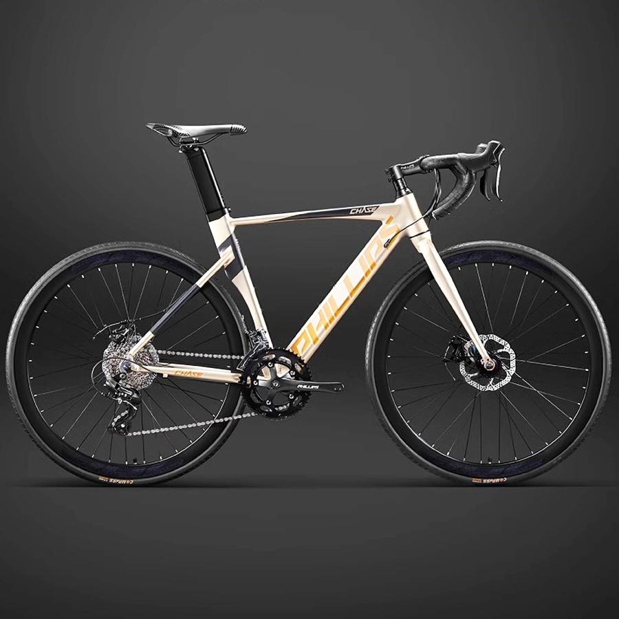 自転車 アルミフレーム ロードバイク ディスクブレーキ エアロロードバイク 16 ディレーラ デュアルコントロールレバ 700C 初心