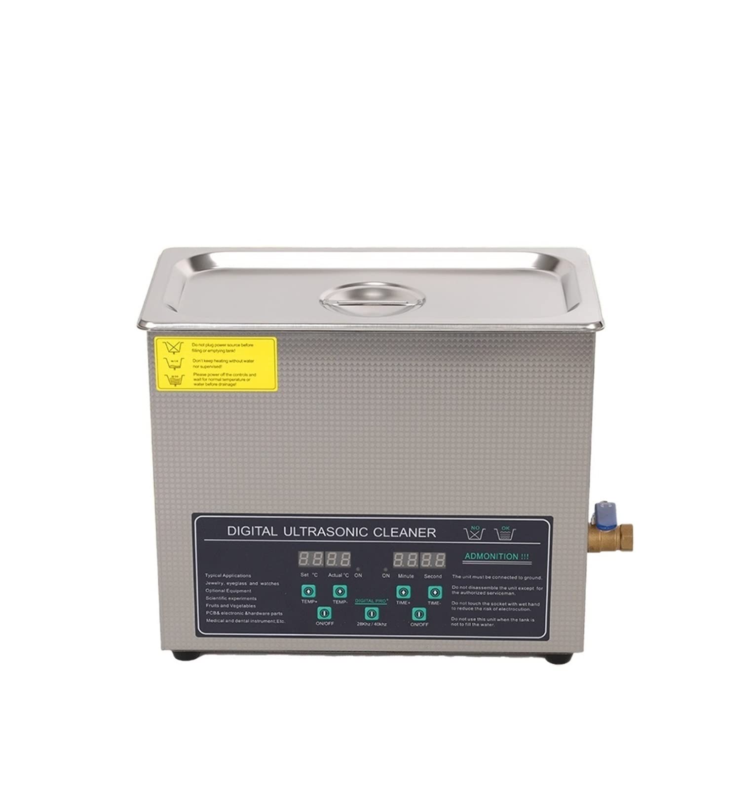 金属超音波洗浄機 デュアル周波数 40 28KHZ 180W JPS-30AD デジタル ヒーター タイマー 超音波クリーナー 6L 用精密部品日用小物